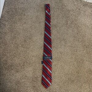 Club Room Red and Gray Diagonal Striped Tie